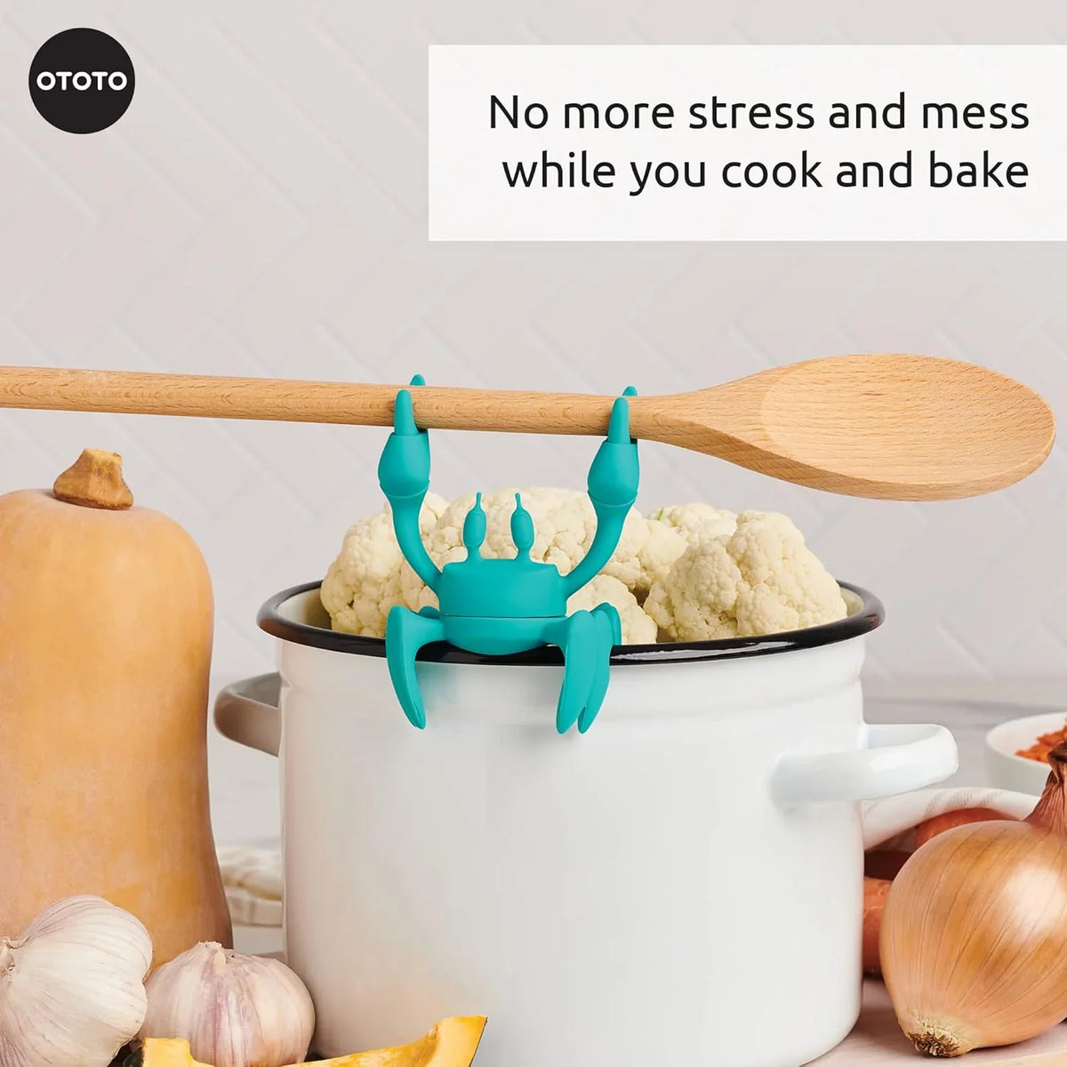 OTOTO Aqua Crab Silicone Spoon Holder & Steam Releaser