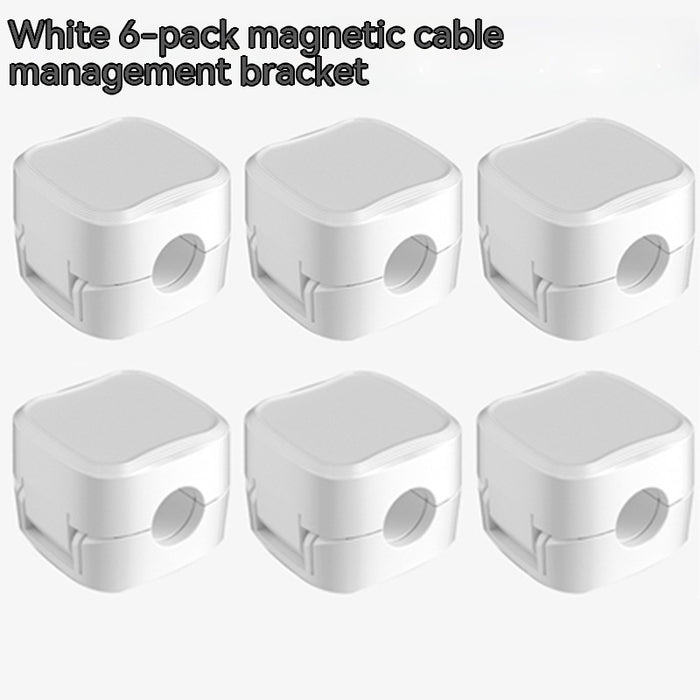 Magnetic Cable Clips — White, Six-Pack